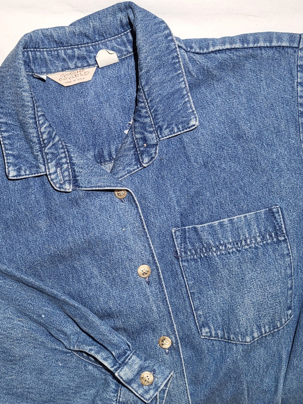 Gotcha Covered MADE IN USA Vintage Denim Button-Up Dress